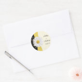 Personalisiert Black Ivory Daisy Wedding Stickers (Umschlag)