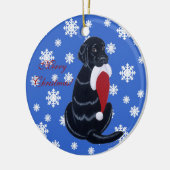 Personalisiert Black Lab Weihnachts-Weihnachtsmann Keramikornament (Links)