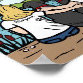 Personalisiert Black Labrador Family Blonde Long Poster (Ecke)