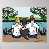 Personalisiert Black Labrador Family Blonde S Poster (Vorne)