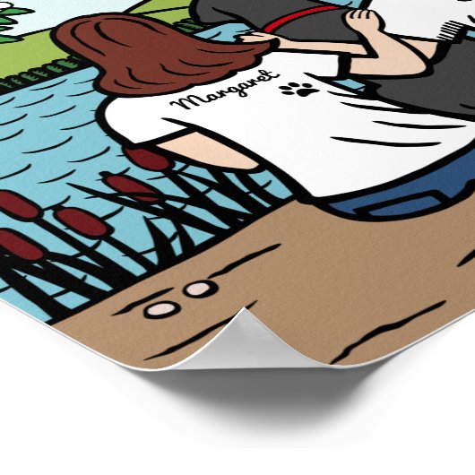 Personalisiert Black Labrador Family Brown L Poster (Ecke)