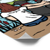 Personalisiert Black Labrador Family Brown Long Poster (Ecke)