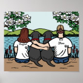 Personalisiert Black Labrador Family Brown Long Poster (Vorne)
