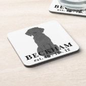 Personalisiert Black Labrador Getränkeuntersetzer (Linke Seite)