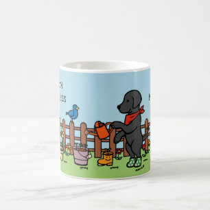 Personalisiert Black Labrador Happy Gardener Kaffeetasse
