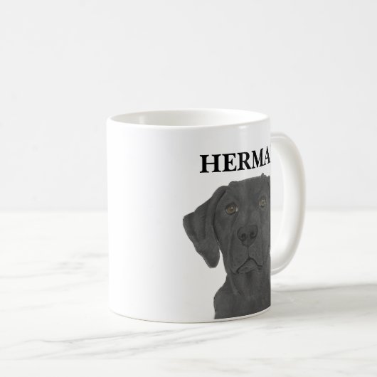 Personalisiert Black Labrador Kaffeetasse (VorderseiteRechts)