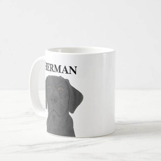 Personalisiert Black Labrador Kaffeetasse (Vorderseite Links)