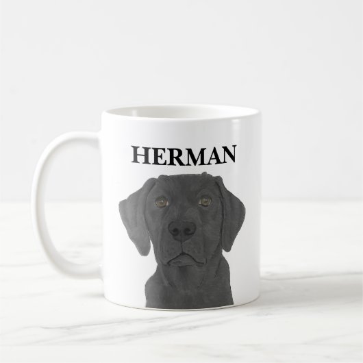 Personalisiert Black Labrador Kaffeetasse (Links)