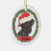 Personalisiert Black Labrador Keramik Ornament (Rechts)