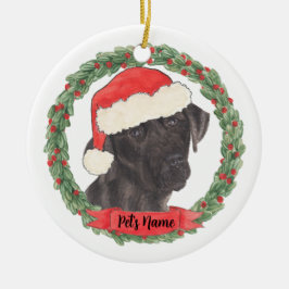 Personalisiert Black Labrador Keramik Ornament