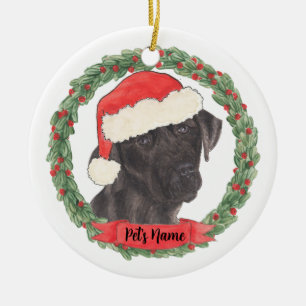 Personalisiert Black Labrador Keramik Ornament