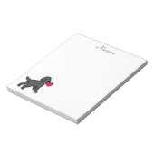Personalisiert Black Labrador Puppy and Heart Notizblock (Rotiert)