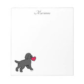 Personalisiert Black Labrador Puppy and Heart Notizblock (Vorderseite)
