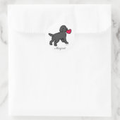 Personalisiert Black Labrador Puppy and Heart Runder Aufkleber (Tasche)