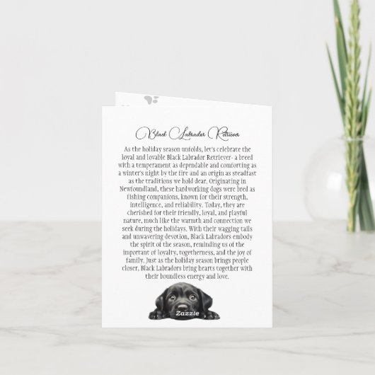 Personalisiert Black Labrador Weihnachtskarte Dankeskarte (Rückseite)