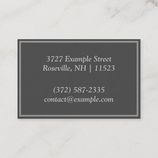 Personalisiert "Black Leather" (UK/Euro) Visitenkarte (Rückseite)