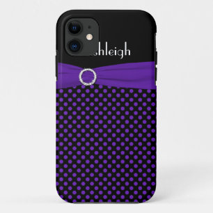 Personalisiert Black, Lila Polka Dot iPhone 5 Fall Case-Mate iPhone Hülle