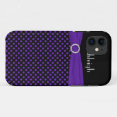 Personalisiert Black, Lila Polka Dot iPhone 5 Fall Case-Mate iPhone Hülle (Rückseite (Horizontal))