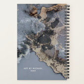 Personalisiert Black Marble Artist Sketchbook Notizblock (Rückseite)