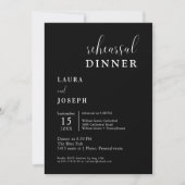 Personalisiert Black Minimalistisch Probe Dinner Einladung (Vorderseite)