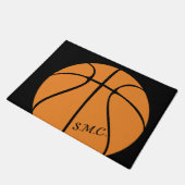 Personalisiert Black Modern Basketball Fußmatte (Schrägansicht)