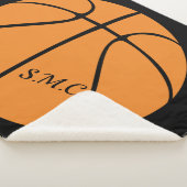 Personalisiert Black Modern Basketball Sherpadecke (3/4)