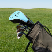 Personalisiert Black Monogram Name Golf Lover Aqua Headcover (In SItu)