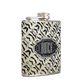 Personalisiert Black Mustache Muster Flachmann (Rechts)