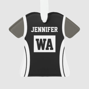 Personalisiert Black Netball Unifom Dunkle Haut Ornament