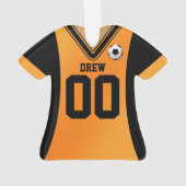Personalisiert Black/Orange Soccer Jersey Ornament (Rückseite)