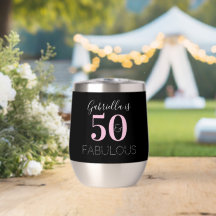 Personalisiert Black Pink 50. Geburtstagsparty Gef