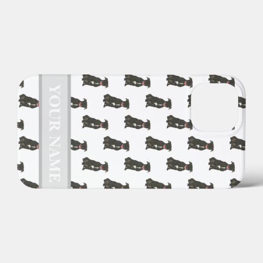 Personalisiert Black Pitbull Staffy Dog Case-Mate iPhone Hülle (Rückseite (Horizontal))