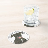 Personalisiert Black Pitbull Staffy Dog Wedding Runder Pappuntersetzer (Vor Ort)