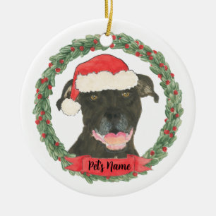 Personalisiert Black Pitbull Staffy Keramik Ornament