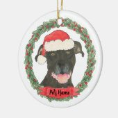 Personalisiert Black Pitbull Staffy Keramik Ornament (Links)