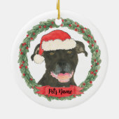 Personalisiert Black Pitbull Staffy Keramik Ornament (Hinten)