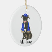 Personalisiert Black Pitbull Staffy Yarmulke Scarf Keramik Ornament (Rechts)