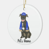 Personalisiert Black Pitbull Staffy Yarmulke Scarf Keramik Ornament (Links)