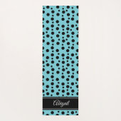 Personalisiert Black Polka Dot Blue Zen Yoga Mat Yogamatte (Rückseite)