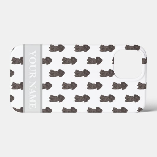 Personalisiert Black Poodle Dog Case-Mate iPhone Hülle (Rückseite (Horizontal))