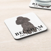 Personalisiert Black Poodle Getränkeuntersetzer (Linke Seite)
