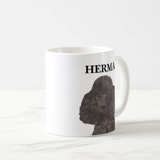 Personalisiert Black Poodle Kaffeetasse (VorderseiteRechts)
