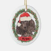 Personalisiert Black Poodle Keramik Ornament (Rechts)
