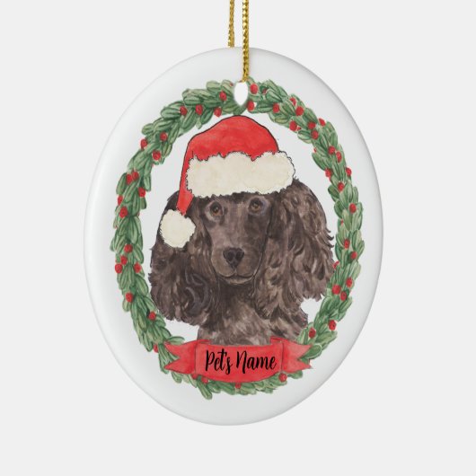 Personalisiert Black Poodle Keramik Ornament (Rechts)