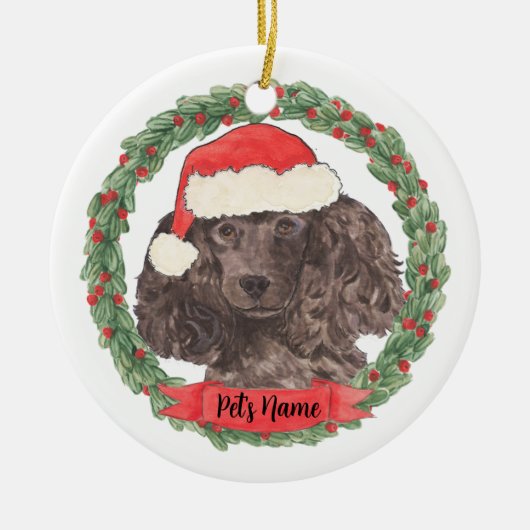 Personalisiert Black Poodle Keramik Ornament (Vorne)