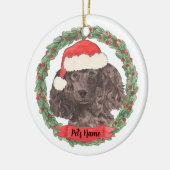 Personalisiert Black Poodle Keramik Ornament (Links)