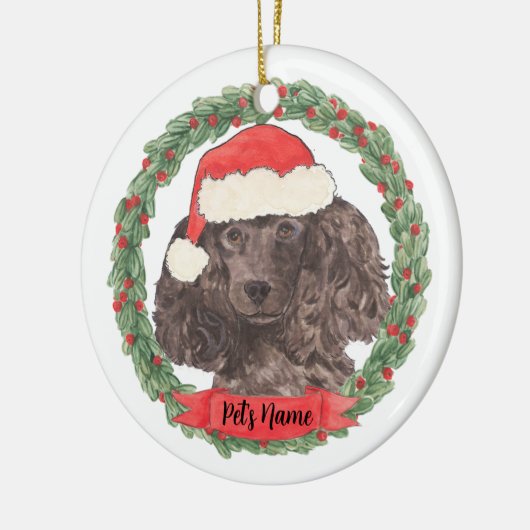 Personalisiert Black Poodle Keramik Ornament (Links)