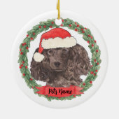 Personalisiert Black Poodle Keramik Ornament (Hinten)