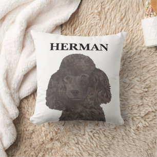 Personalisiert Black Poodle Kissen