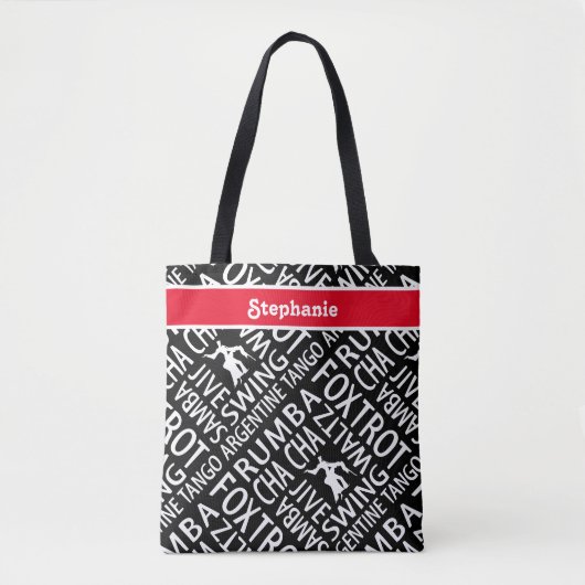 Personalisiert Black Red Ballroom Dance Tasche (Vorderseite)